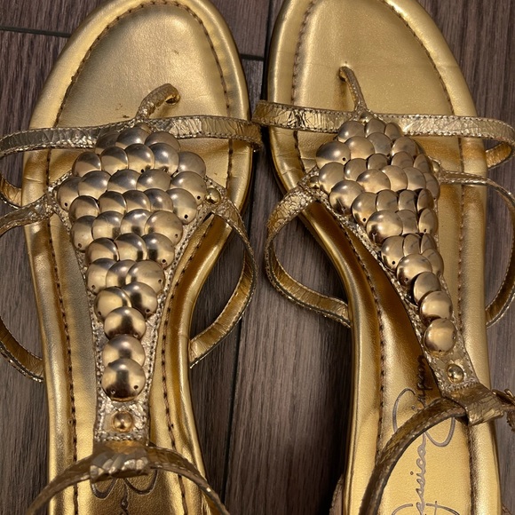 Jessica Simpson Gold Sandals - Picture 3 of 7